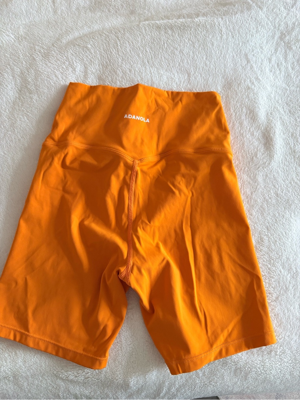 Adanola Vibrant Orange High-Rise Bike Shorts